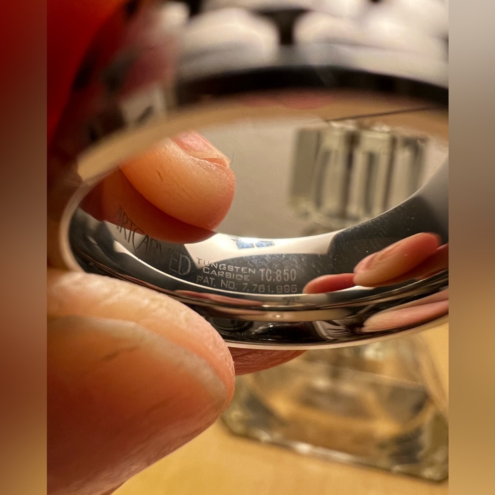 Men’s silver ARTCARVED Tungsten ring